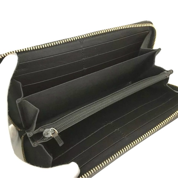 🏆💎💯 GUCCI Interlocking G GG Logo Canvas Leather Zip Around Long Wallet/ - Picture 4 of 7